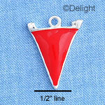 C1157 - Pennant - Red - Silver Charm Mini