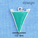 C1159 - Pennant - Teal - Silver Charm Mini