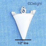 C1160 - Pennant - White - Silver Charm Mini