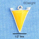 C1161 - Pennant - Yellow - Silver Charm Mini