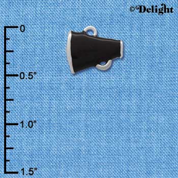 C1163* - Megaphone - Black - Silver Charm Mini