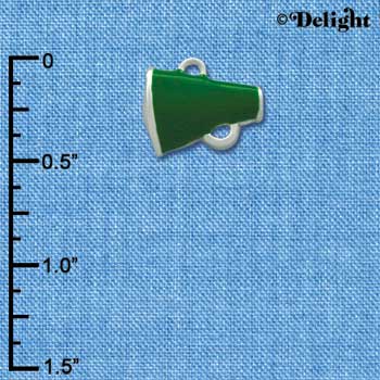 C1166* - Megaphone - Green - Silver Charm Mini