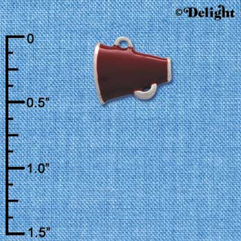 C1167* - Megaphone - Maroon - Silver Charm Mini