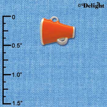 C1168* - Megaphone - Orange - Silver Charm Mini