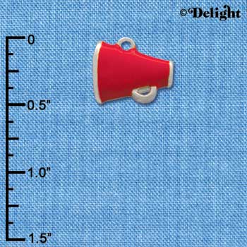 C1170* - Megaphone - Red - Silver Charm Mini