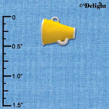 C1174* - Megaphone - Yellow - Silver Charm Mini