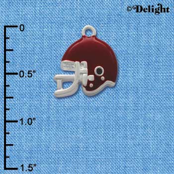 C1180* - Football Helmet - Maroon - Silver Charm