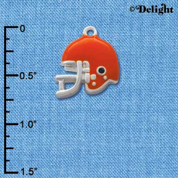 C1181* - Football Helmet - Orange - Silver Charm