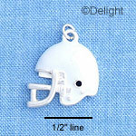C1186* - Football Helmet - White - Silver Charm 