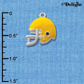 C1187* - Football Helmet - Yellow - Silver Charm