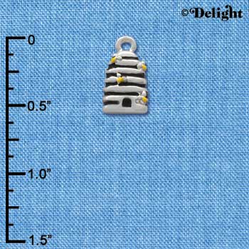 C1219 - Bees - 4 Beehive - Silver Charm Mini