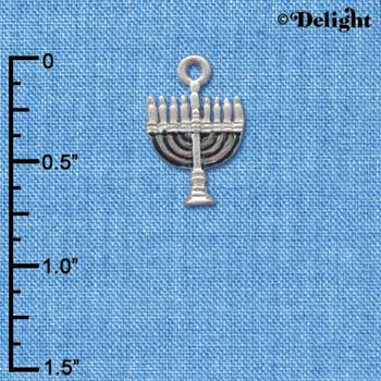 C1233 - Menorah - Blue - Silver Charm