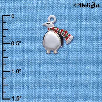 C1236* - Penguin - Scarf - Silver Charm (Left or Right)
