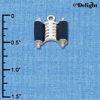 C1245 - Torah - Blue - Silver Charm