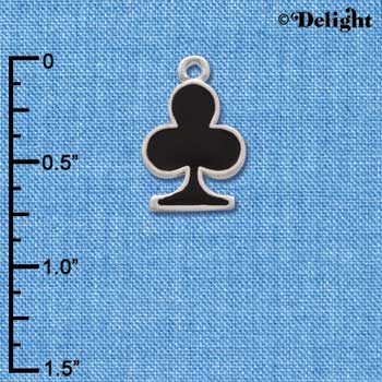 C1249 - Card Suit - Club - Silver Charm
