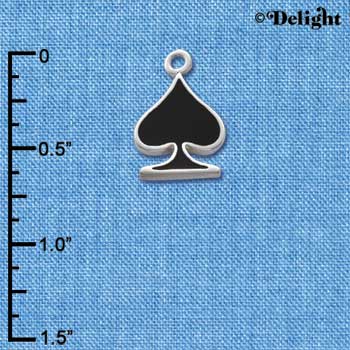 C1251 - Card Suit - Spade - Silver Charm