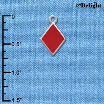 C1252 - Card Suit - Diamond - Silver Charm