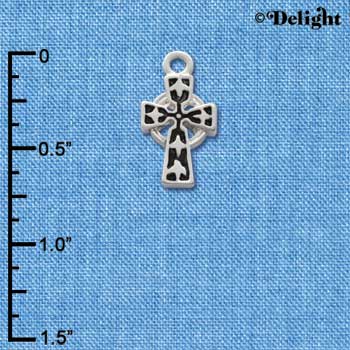 C1306 - Antiqued Celtic Cross - Silver Charm