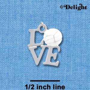 C1316 - Love - Silver Volleyball - Silver Charm