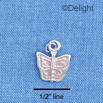 C1322 - Butterfly - Purple Pastel - Silver Charm