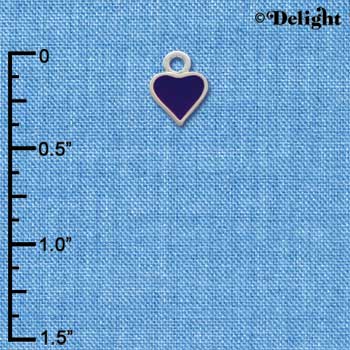 C1326+ - Heart - Purple 2 Sided - Silver Charm Mini