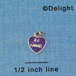 C1334 - Heart - Be Mine Purple - Silver Charm Mini