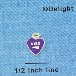 C1335 - Heart - Kiss Me Purple - Silver Charm Mini
