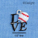 C1338 - Love - Black Baseball - Silver Charm