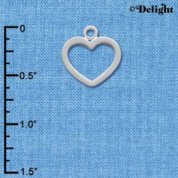 C1352+ - Heart - Outline Small - Silver Charm