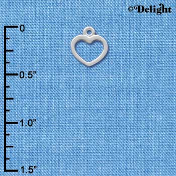 C1353+ - Heart - Outline - Silver Charm Mini