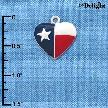 C1354 - Heart - Texas Lone Star - Silver Charm