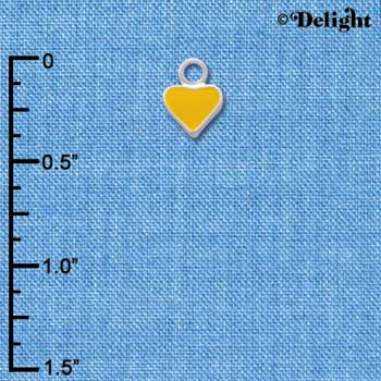 C1390+ - Heart - Yellow 2 Sided - Silver Charm Mini