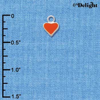C1393+ - Heart - White 2 Sided - Silver Charm Mini