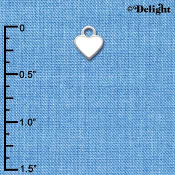 C1392+ - Heart - Orange 2 Sided - Silver Charm Mini