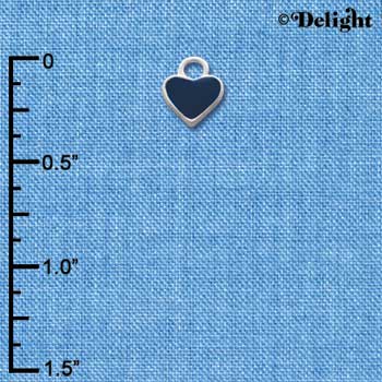 C1394+ - Heart - Blue 2 Sided - Silver Charm Mini