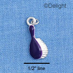 C1414 - Hair Brush - Purple - Silver Charm