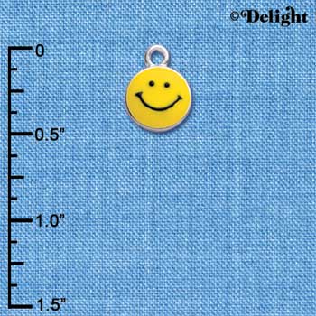 C1418 - Smiley Face - - Silver Charm Mini