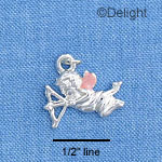 C1438* - Cherub - Bow Arrow Pink - Silver Charm