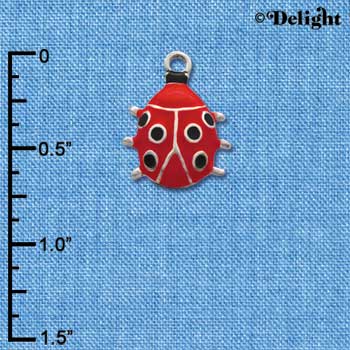 C1447 - Ladybug - Red - Silver Charm