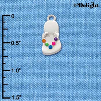 C1501* - Flip Flop - Multi - Silver Charm (Left or Right)
