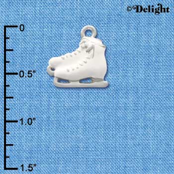 C1564* - Ice Skates - Pair White - Silver Charm
