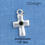 C1587 - Cross - Onyx - Silver Charm