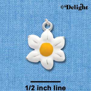 C1591 - Flower - Daisy White - Silver Charm