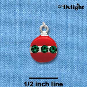 C1620 - Ornament - Red - Silver Charm