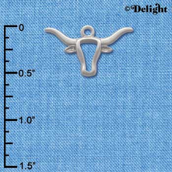 C1659 - Longhorn Head - Outline - Silver Charm