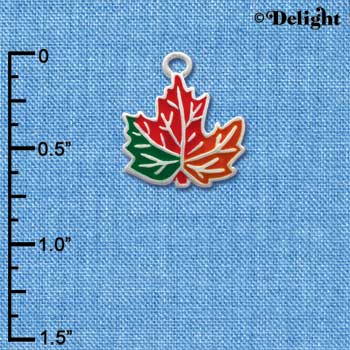 C1786 - Leaf - Orange - Silver Charm