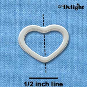C1832+ - Heart - Outline Large - - Silver Charm