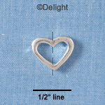 C1833+ - Heart - Outline Medium - - Silver Charm