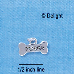 C1843 - Dog Bone - Top Dog - Silver Charm