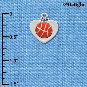 C1906 - Basketball - Heart - Silver Charm